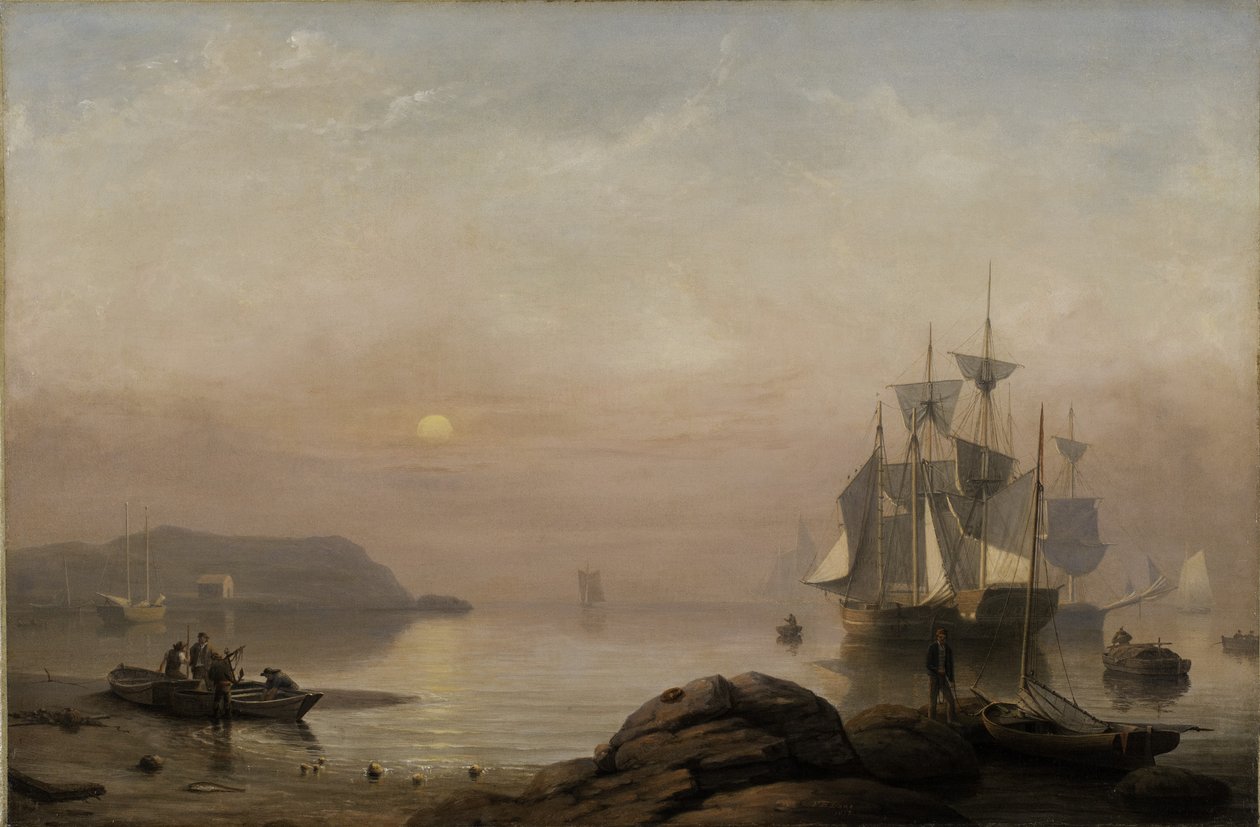 霧の中の日の出、1852 作： フィッツ・ヘンリー・レーン