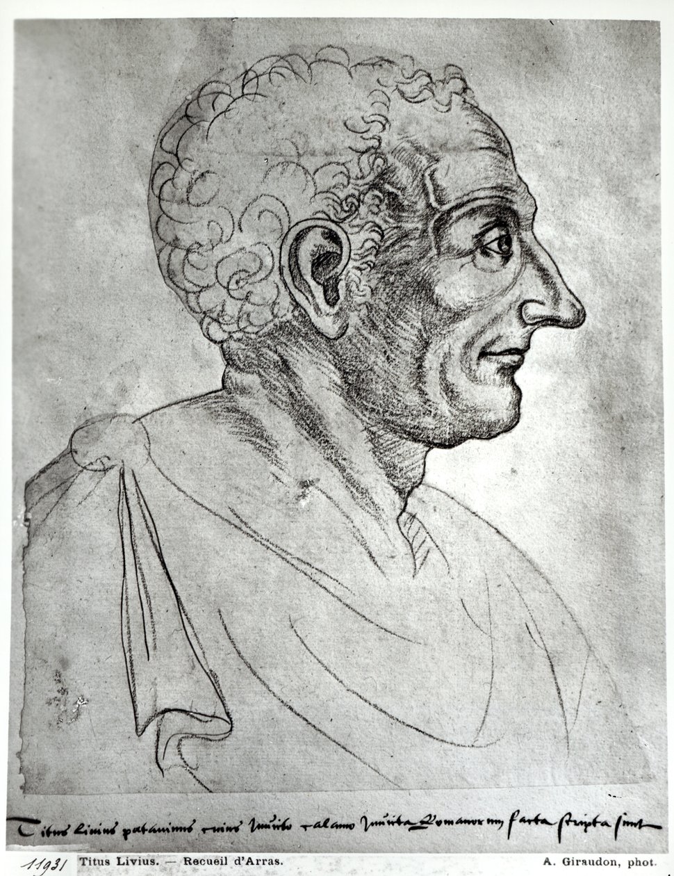 Livy（59BC-17AD）（赤いチョーク）として知られるTitus Liviusの肖像 作： フランドルの学校