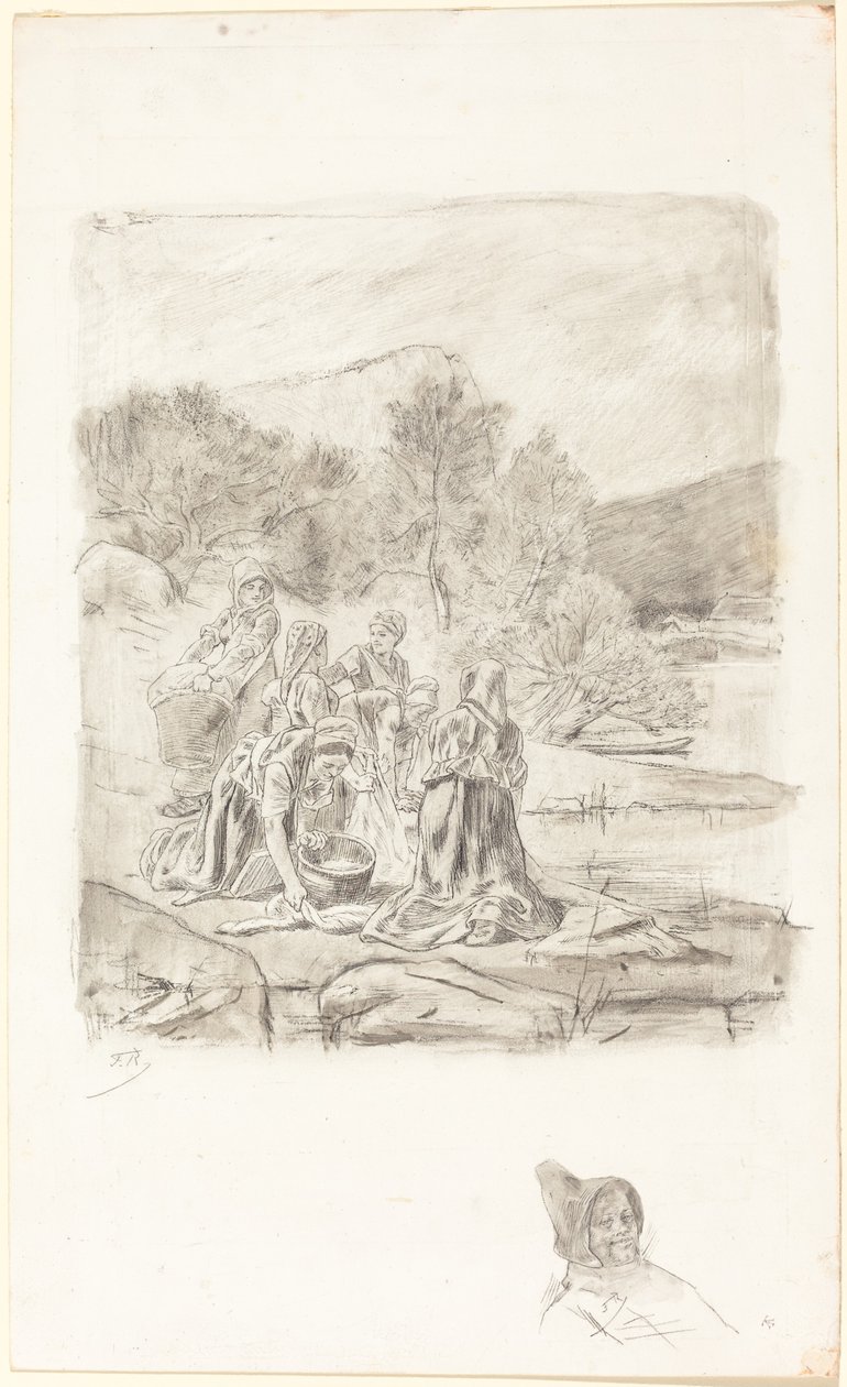洗濯婦、c.1884-1887。 作： フェリシアン・ロップス