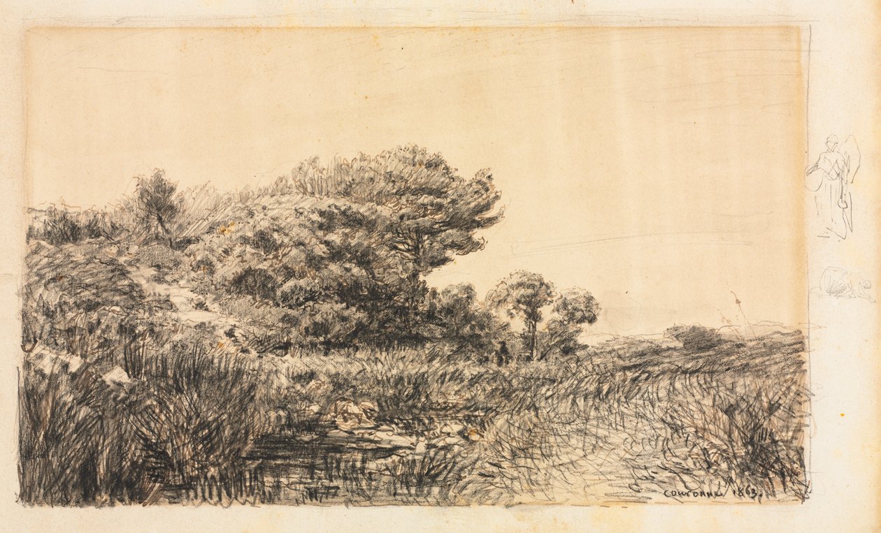 クーロンヌの沼の端、1863年。 作： フェリックス・ジーム