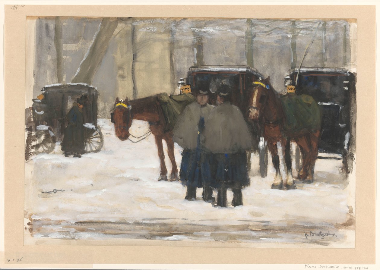 雪の中の馬車と御者 作： フロリス・アルンツェニウス