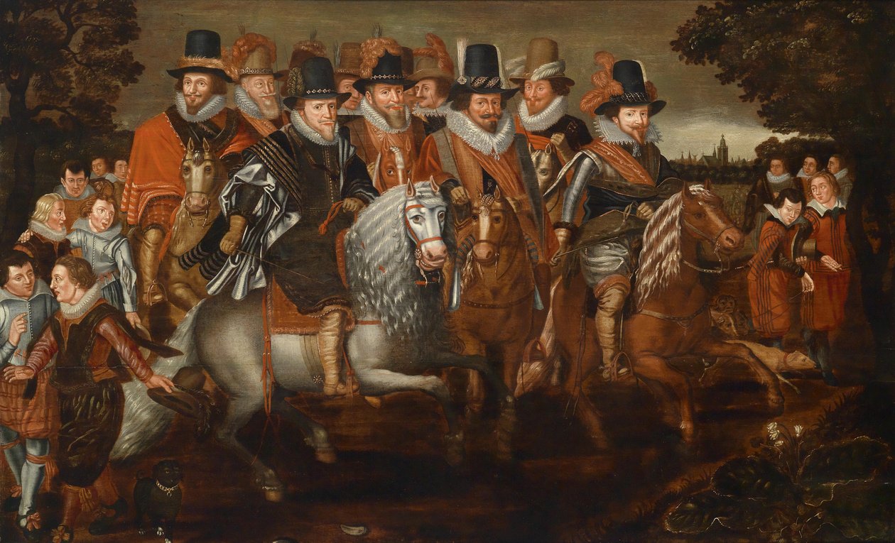 モリッツ（1567-1625）、フィリップヴィルヘルム（1558-1618）、フリードリヒハインリッヒ（1584-1647） 作： Adriaen van de Venneの信者