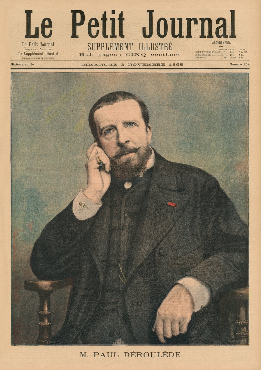 Paul Deroulede、「Le Petit Journal」の表紙イラスト、補足イラストレーター、1895年11月3日 作： フォーチュンルイモーレ