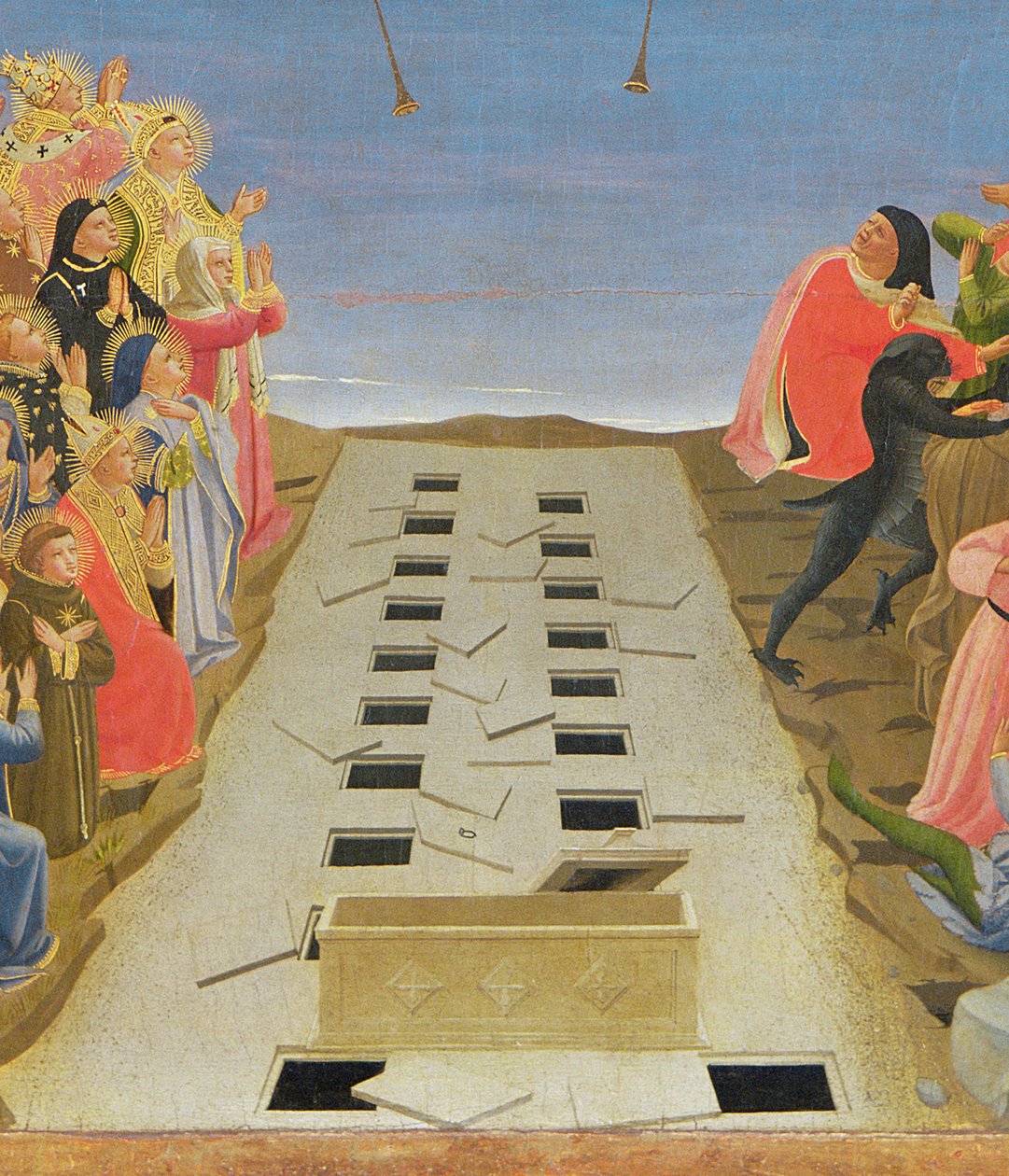 最後の審判、サンタマリアデッリアンジョッリの祭壇画、詳細、1431年 作： フラアンジェリコ