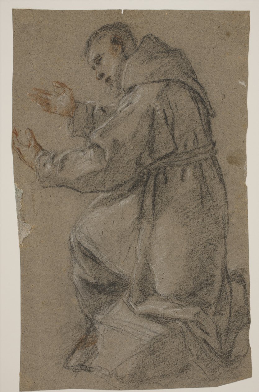 両手を広げて跪く修道士 作： Fra Semplice da Verona