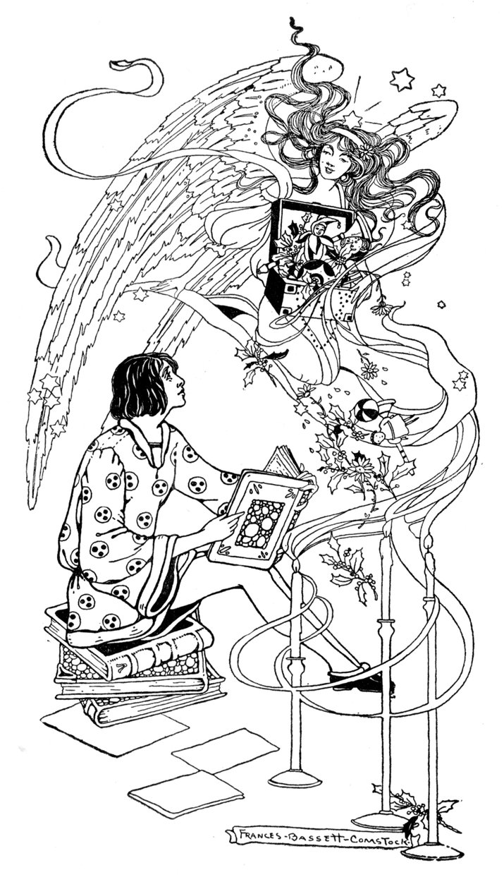 サミュエル・マッコード・クロザーズによる「クリスマスと幻滅の文学」の挿絵、1908 作： フランシスバセットコムストック