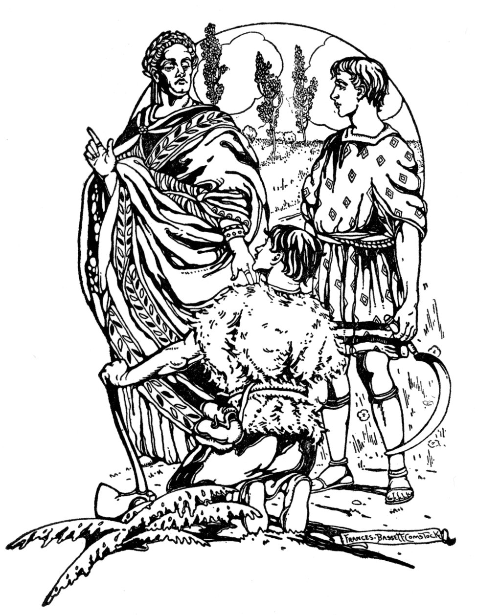 サミュエル・マッコード・クロザーズ作「オン・ドクトリーネア」のイラスト、1908 作： フランシスバセットコムストック