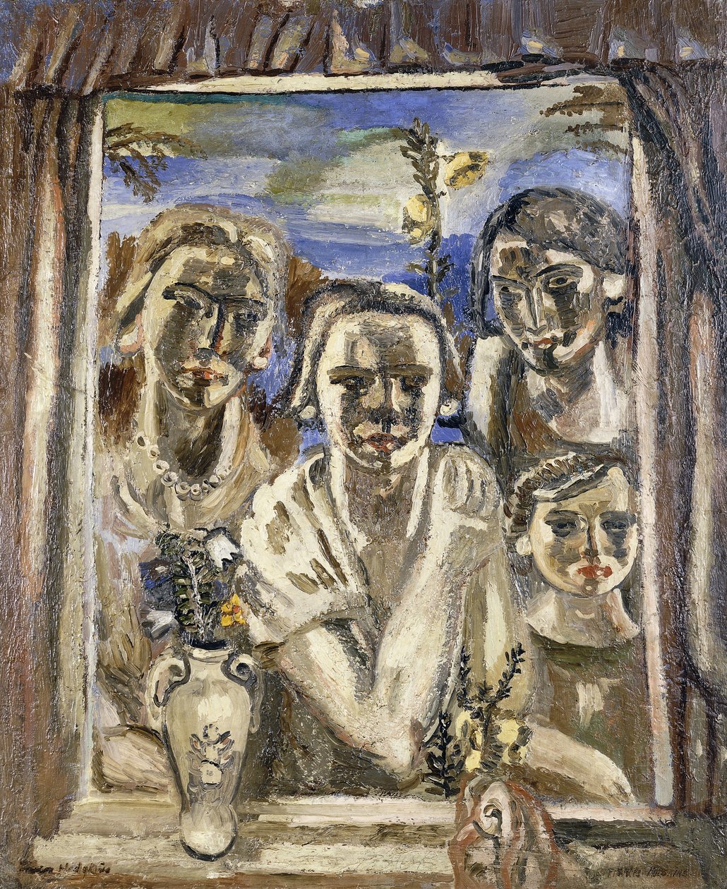 家族、c.1926-1930（キャンバスに油彩） 作： フランシス・ホジキンス