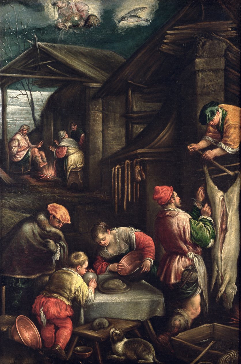 冬（肉屋）c.1580 作： フランチェスコ・バッサーノ