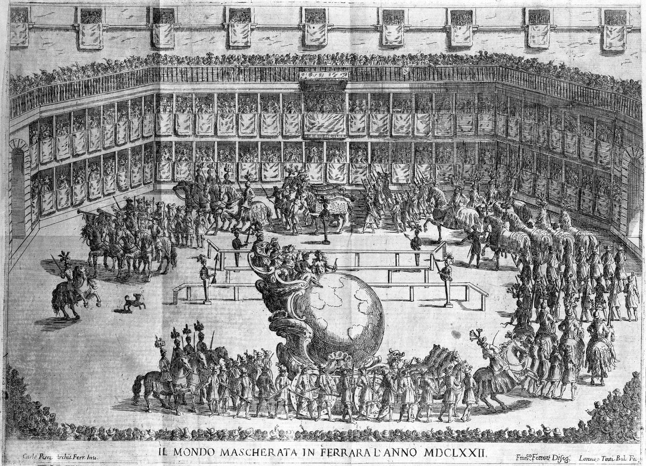 ロレンツォティンティによって彫刻された地球の行列、フェラーラ、1672 作： フランチェスコ・フェラーリ