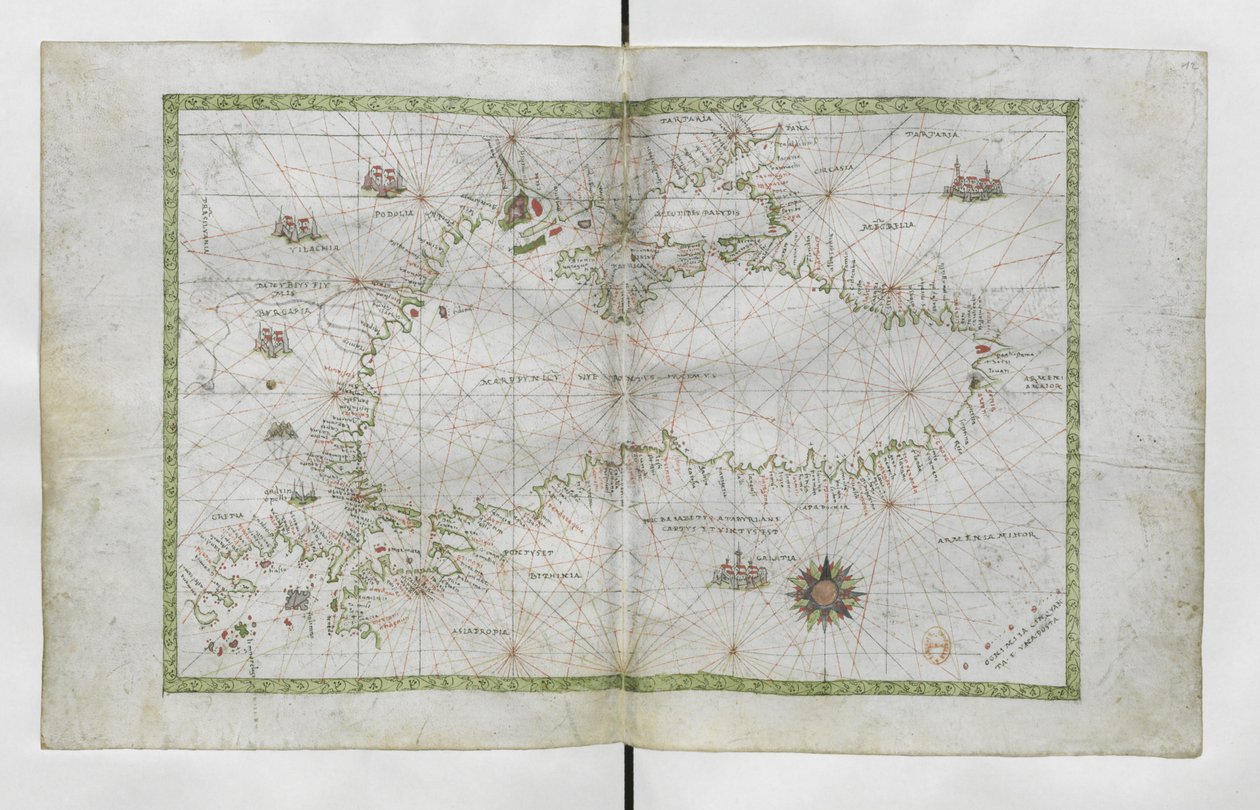 世界の航海地図による黒海 作： フランチェスコ・ギソルフィ
