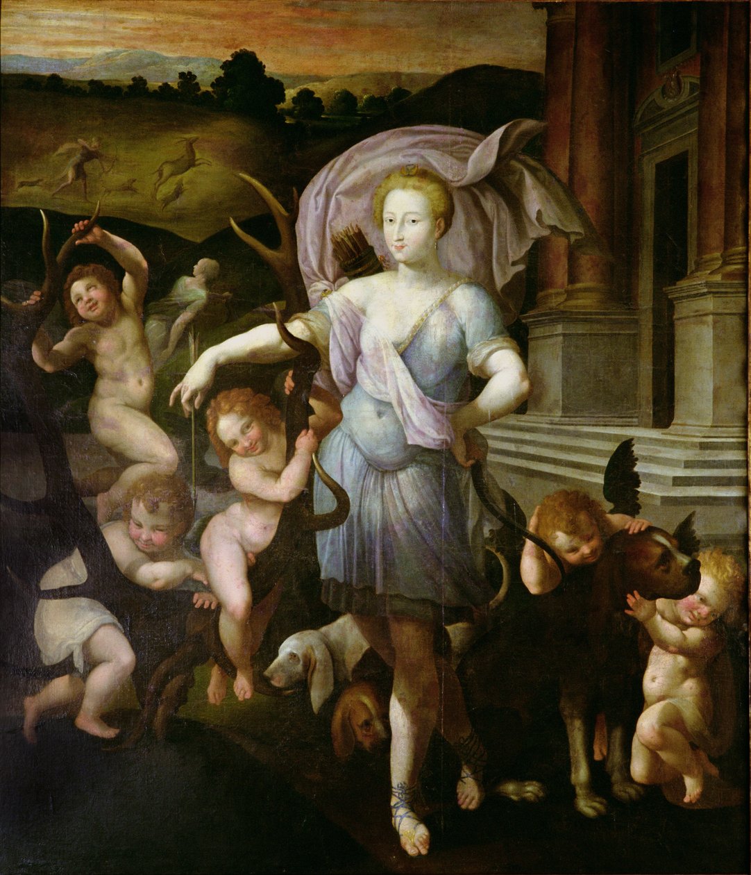 ダイアン・ド・ポワティエ（1499-1566）1556の寓意的な肖像 作： フランチェスコ・プリマティシオ