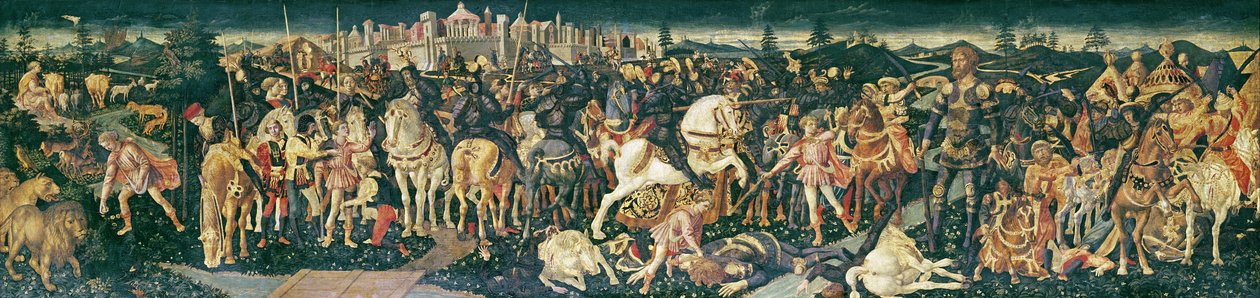 ダビデとサウルの勝利、1445-55年（木のテンペラ） 作： フランチェスコ・ディ・ステファノ・ペセッリーノ