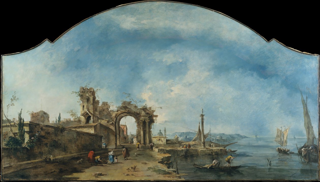 幻想的な風景、ca。 1765年。 作： フランチェスコ・グアルディ