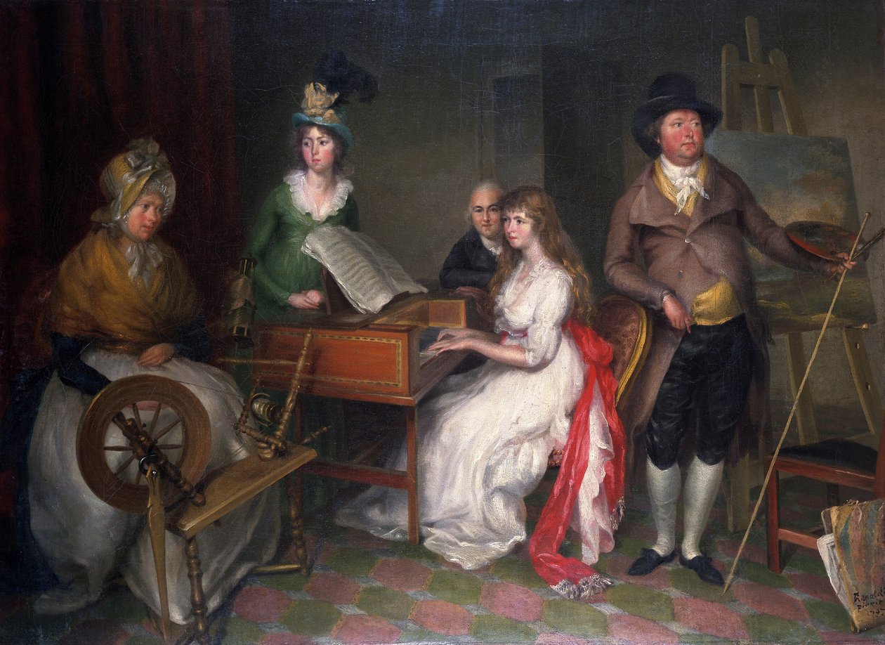 トーマス・ジョーンズ（1742-1803）とその家族」、1797年 作： フランチェスコ・レナルディ