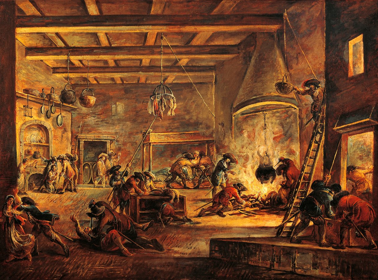 Francesco Simonini (1669-1753) による略奪キッチン。 作： フランチェスコ・シモニーニ
