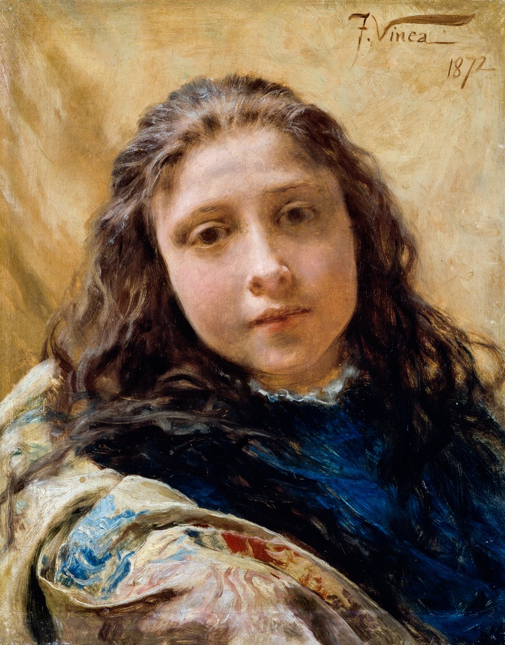 若い女の子の肖像画 作： フランチェスコ・ヴィネア