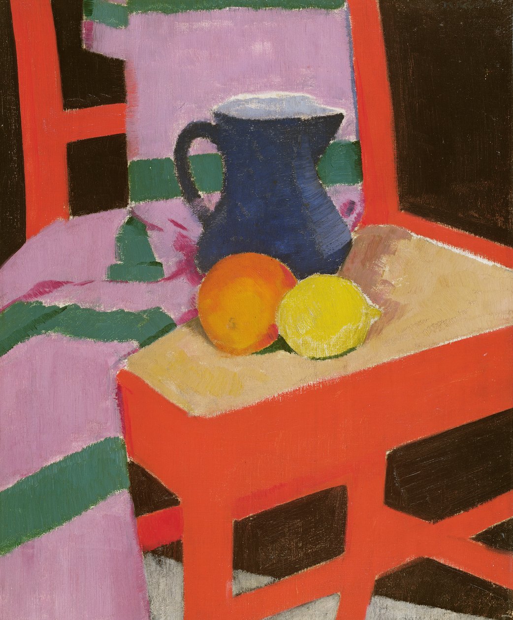赤い椅子（青い水差し）c.1934 作： フランシス・キャンベル・ボワロー・カデル