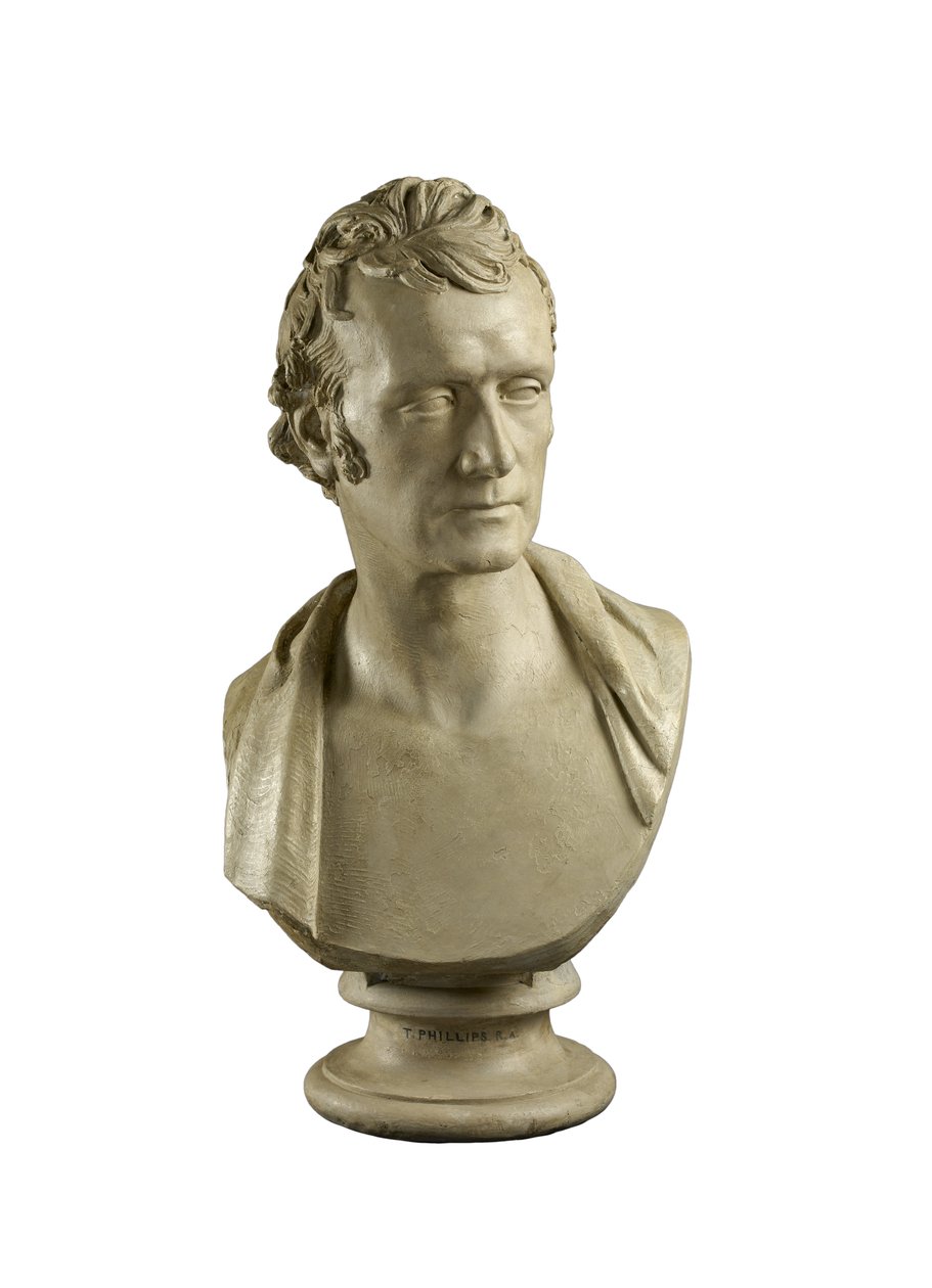トーマス・フィリップスのバスト、RA（1770-1845）、1821（石膏） 作： フランシス・レガット・シャントレー