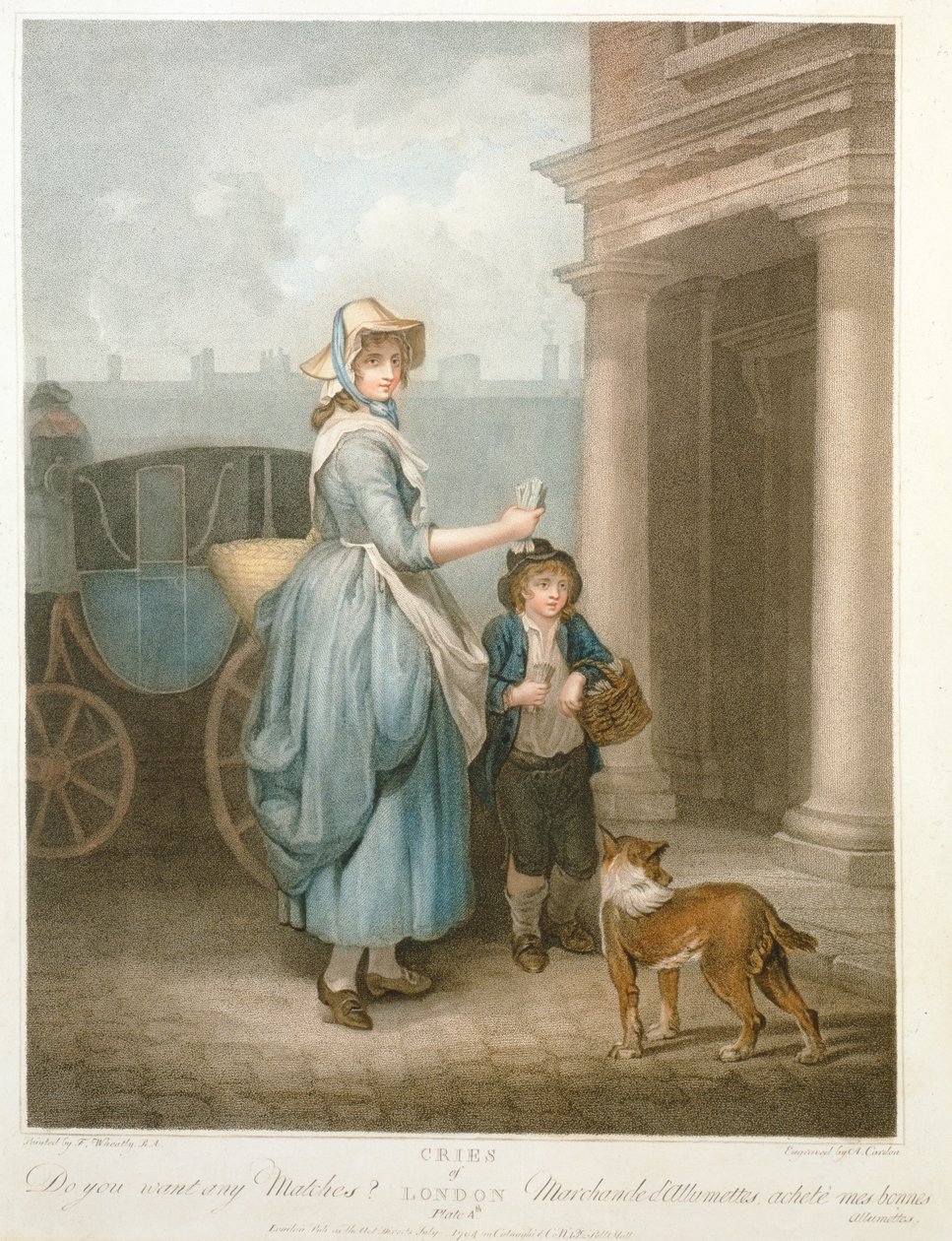 アンソニーカードン（1772-1813）によって刻まれた「ロンドンの叫び」のプレート4、パブ。 Colnaghi und Co.、1794年（点描彫刻） 作： フランシス・ホイートリー