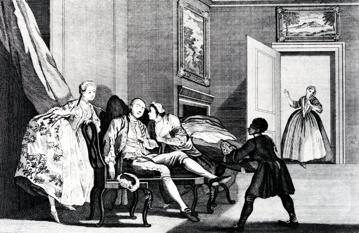 キスを盗む、c、1743 作： フランシス・ヘイマン