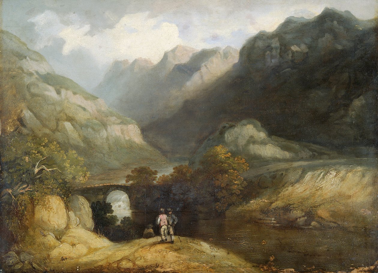 「アバーグラスリン橋」、1770 年から 1840 年 作： フランシス・ニコルソン