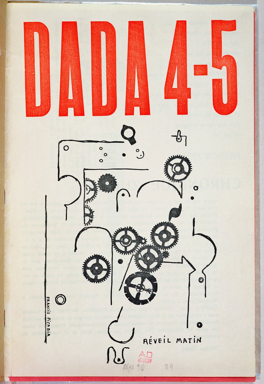 ダダ4-5」、雑誌の表紙（カラーリトグラフ） 作： フランシス・ピカビア