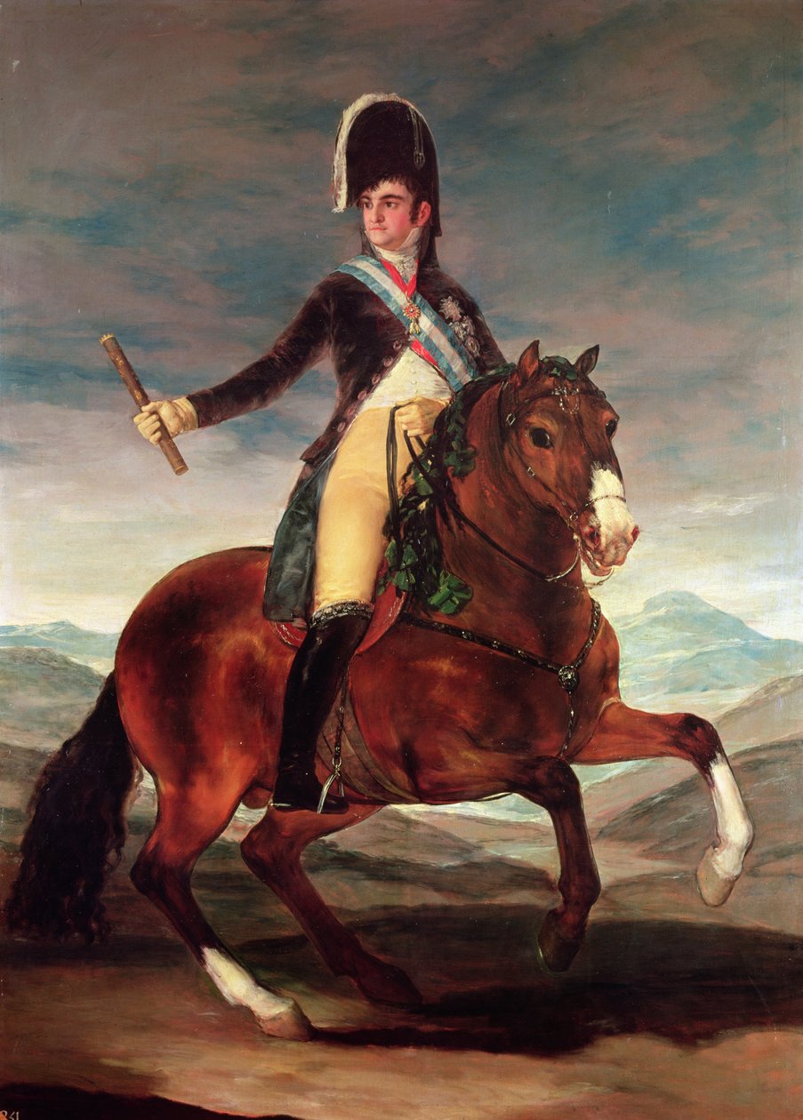 フェルディナンド7世の乗馬の肖像画、1808 作： フランシスコ・デ・ゴヤ