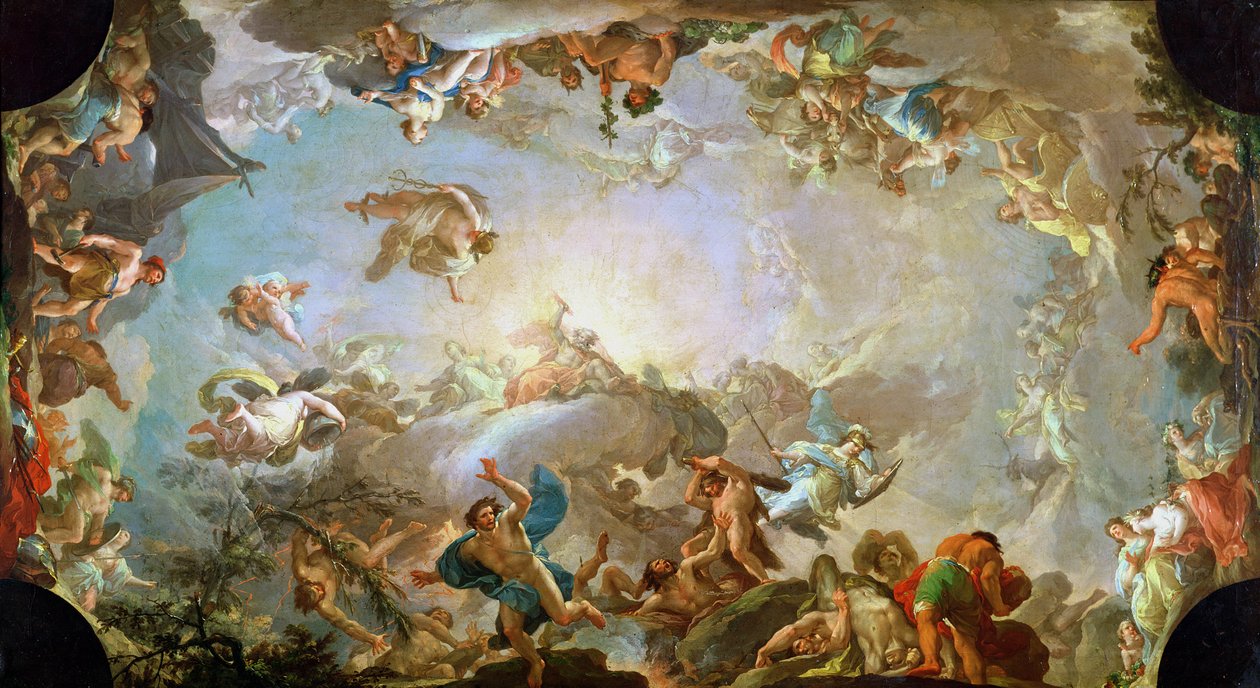 オリンパスを包囲する巨人の堕落、1764 作： フランシスコ・バイユー・イ・スビアス