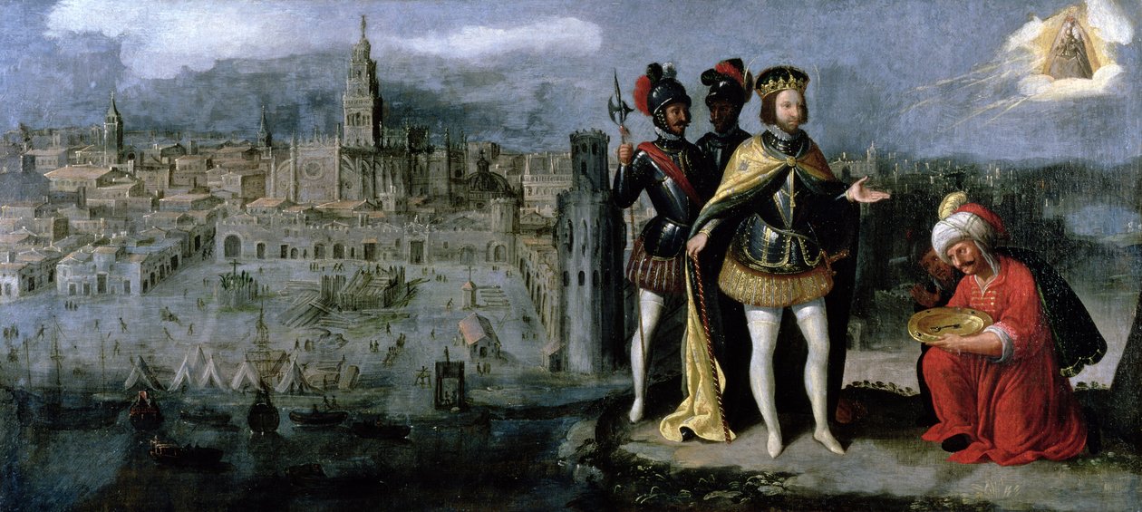 フェルディナンド3世によるセビリアの捕獲（c.1201-52）、c.1625-35 作： フランシスコ・パチェコ