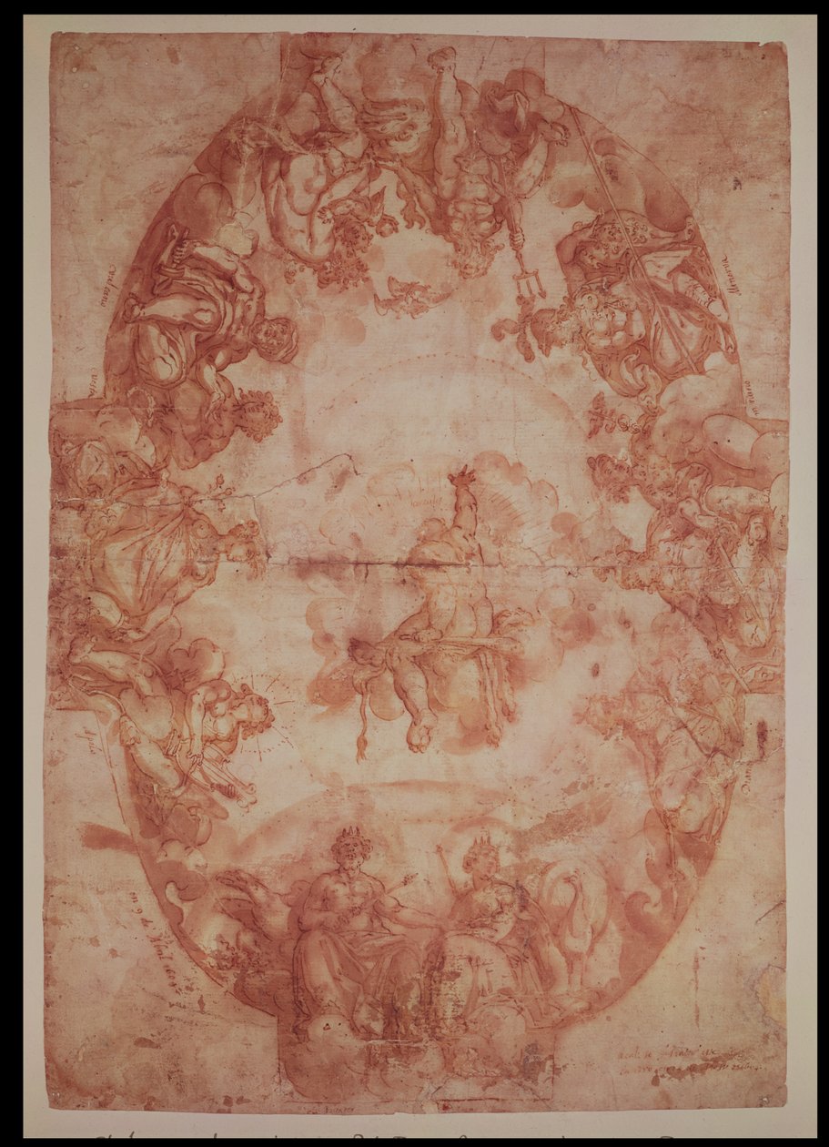 1604年、セビリアのカサデピラトスの天井の調査（ペンとインクで紙の上を洗う） 作： フランシスコ・パチェコ
