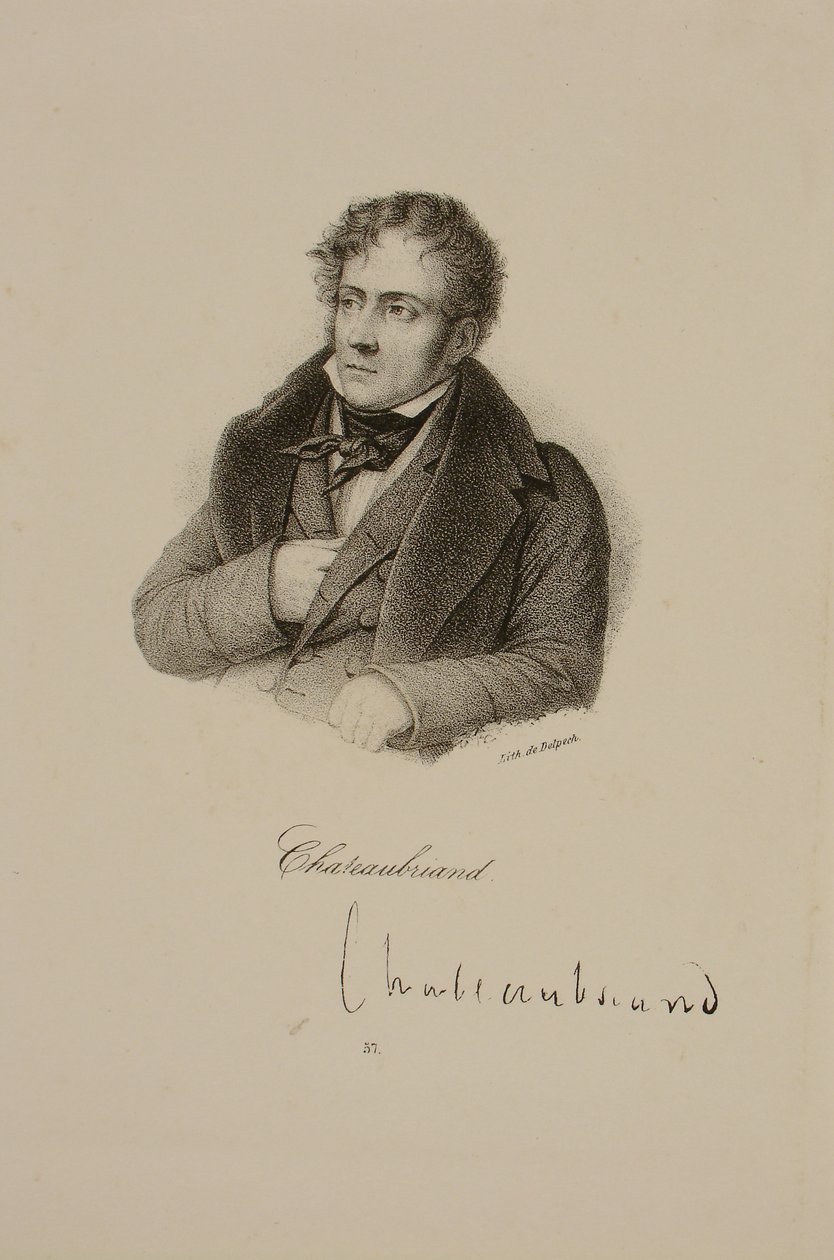 フランソワ・ルネの肖像（1768-1848）シャトーブリアンの子爵 作： フランソワ・セラフィン・デルペック