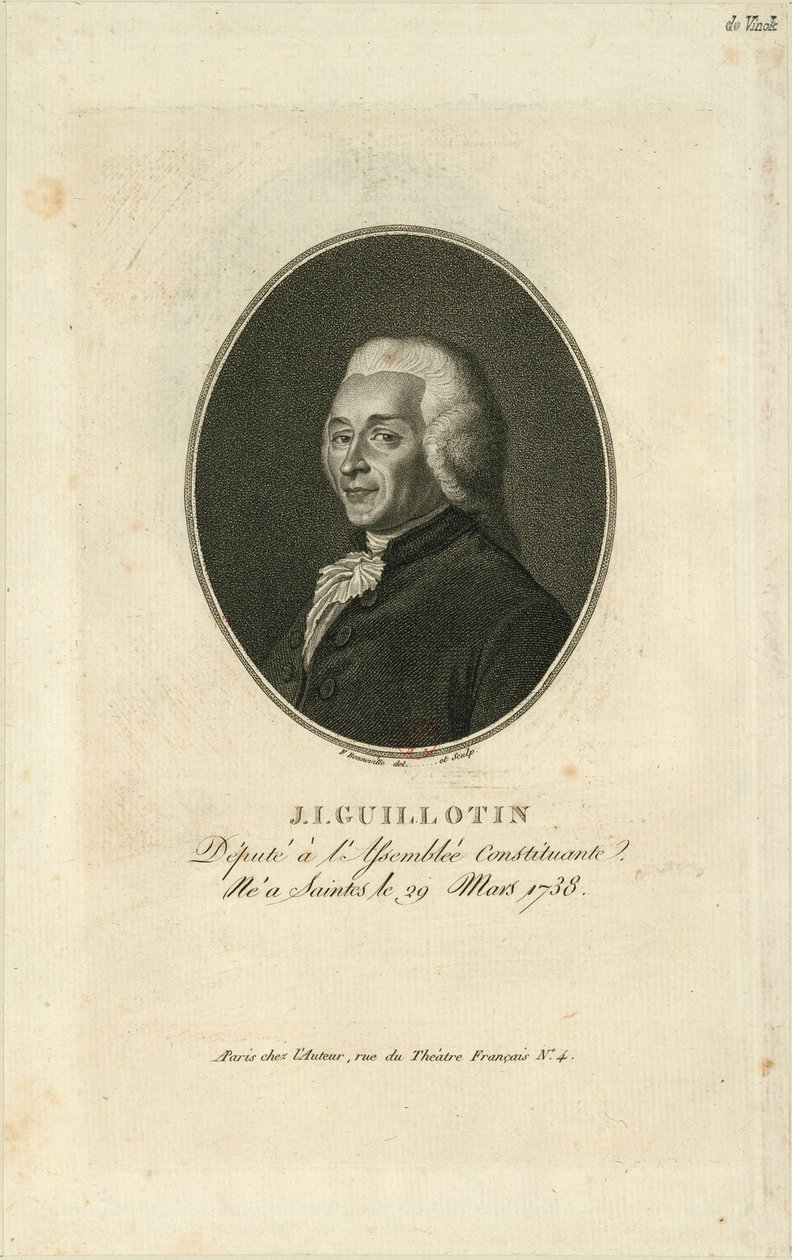 Joseph-Ignace Guillotin 1738-1814の肖像、1796年。 作： フランソワ・ボンネビル