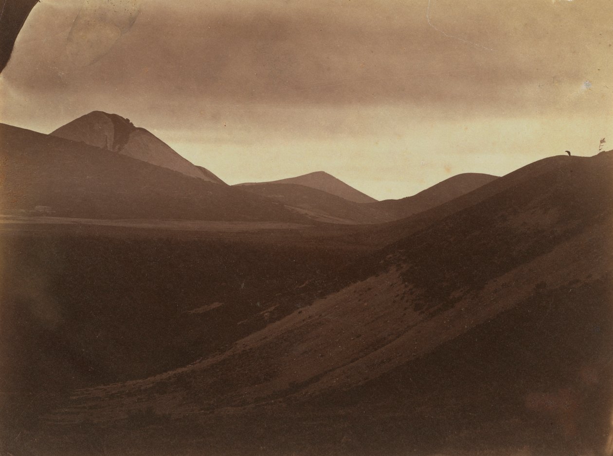 丘のある暗い風景、c。 1857年。 作： フランクChauvassaignes