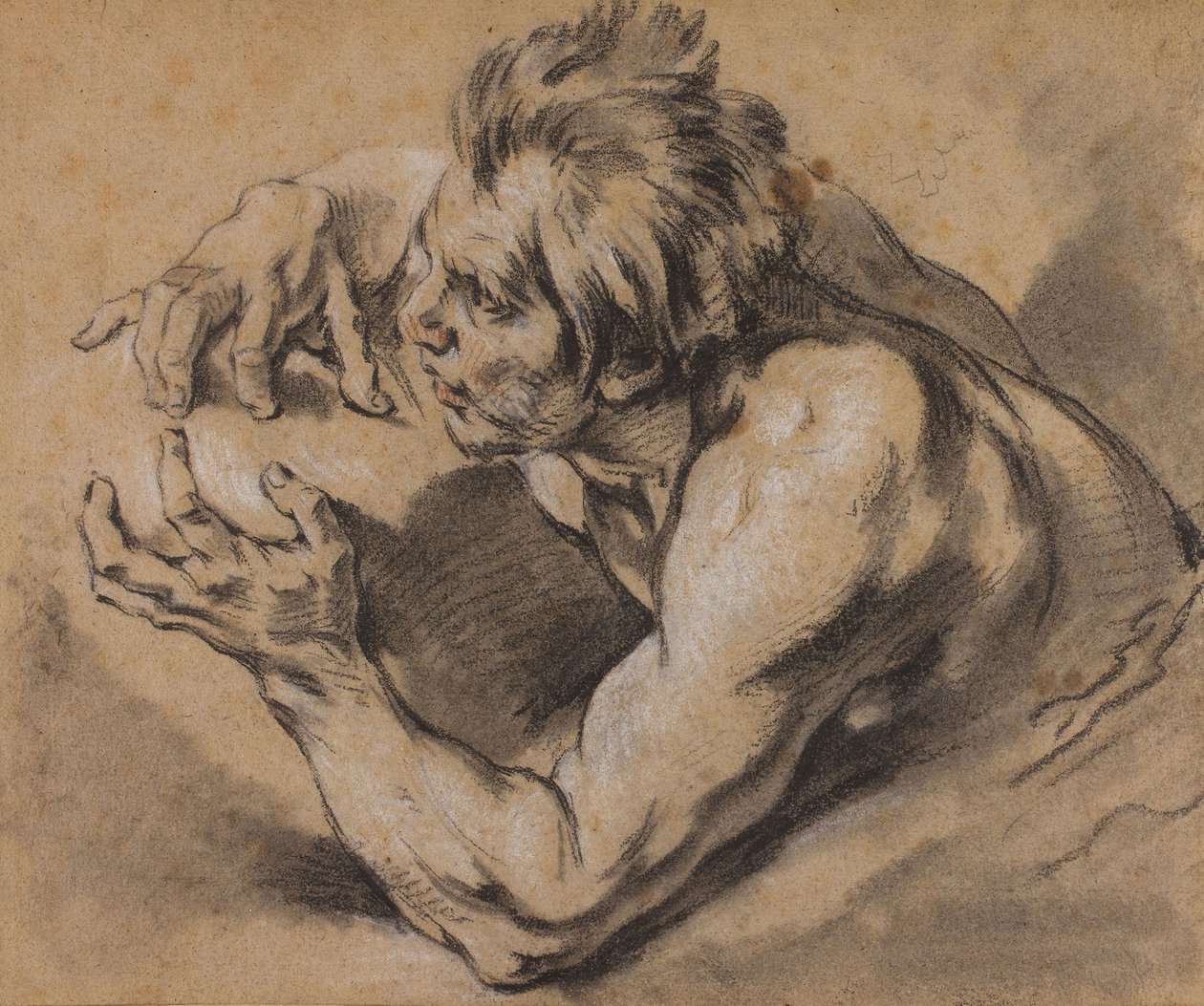 ブーシェ - トリトンの習作、1748-53年 作： フランソワ・ブーシェ