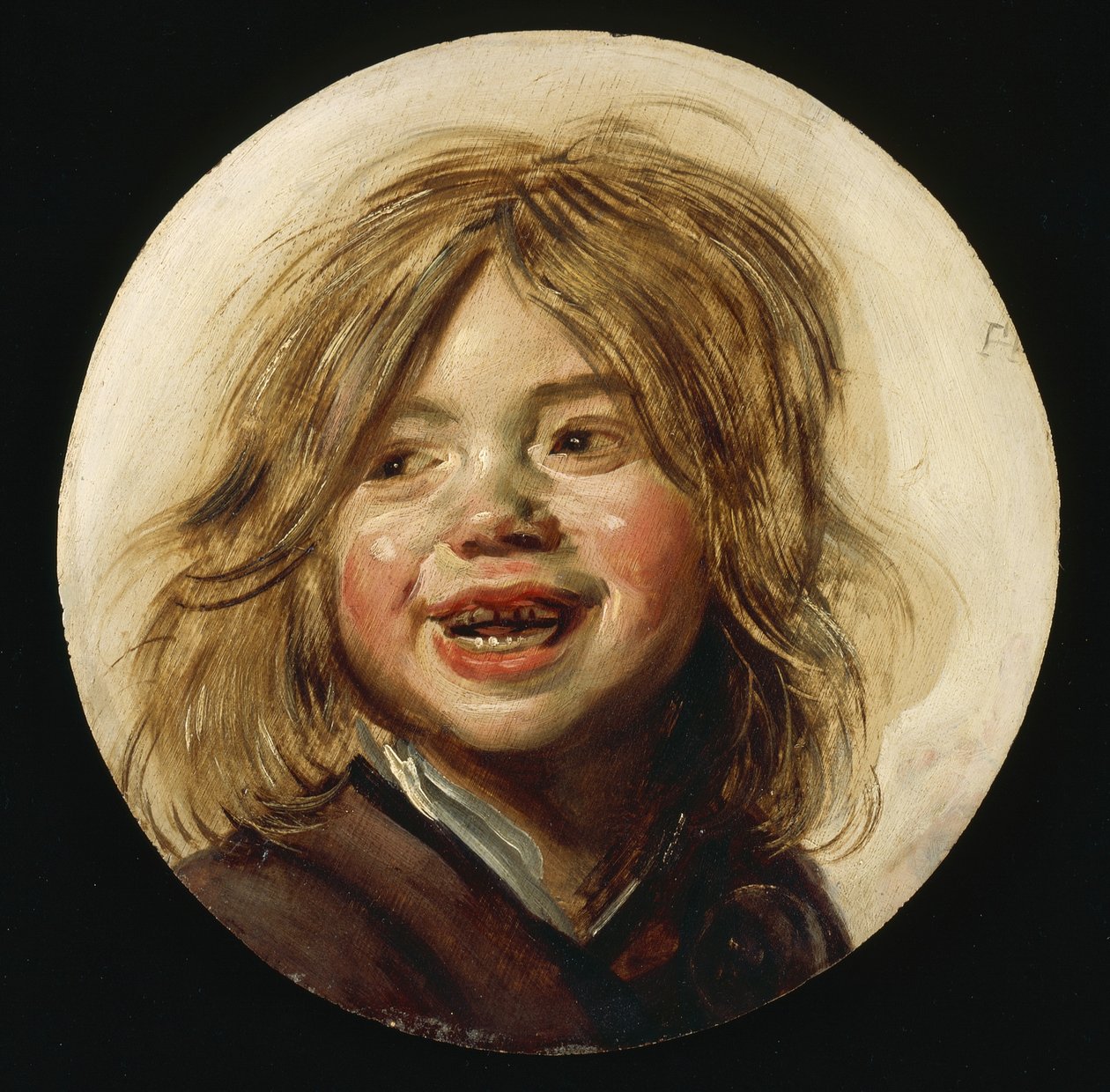 笑う子、c.1620-5（木の上の油） 作： フランス・ハルス