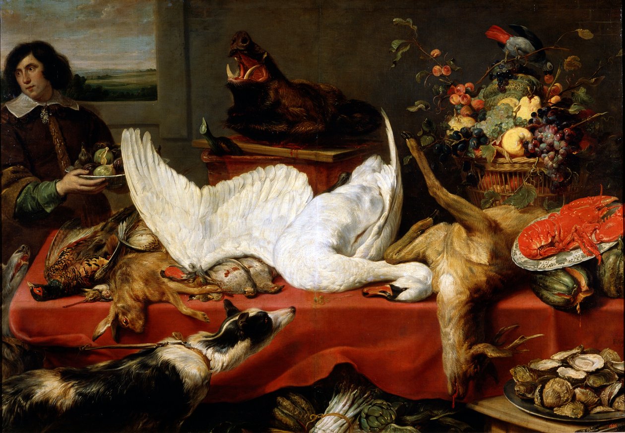 白鳥のいる静物、1640年代 作： FransSnydersまたはSnijders
