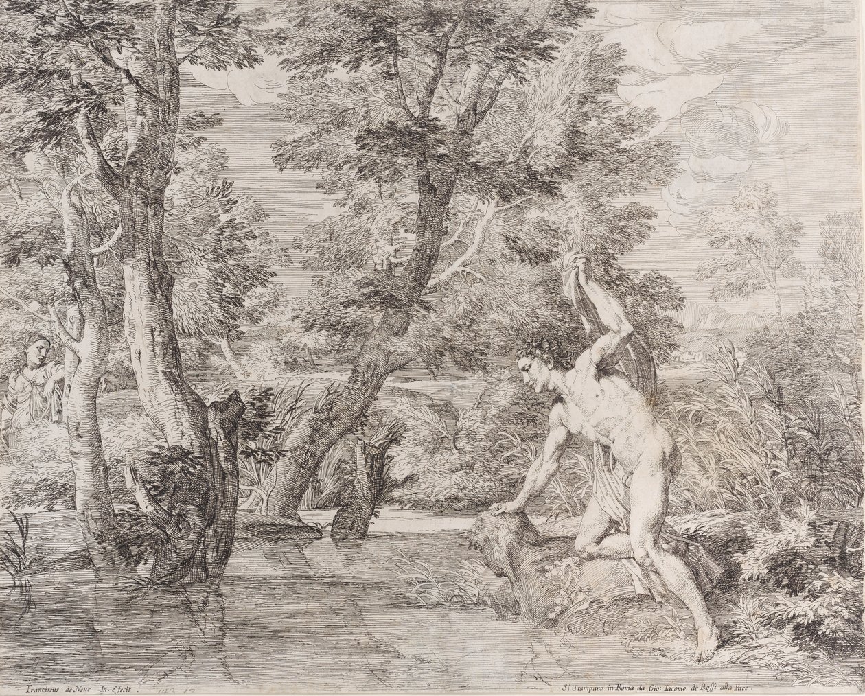 水仙とエコー、17 世紀。 作： Frans van der Neve