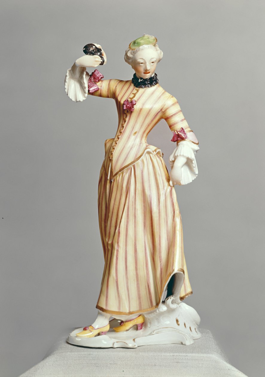 コロンバインの図、ニンフェンブルク、Commedia dellArte、1760年頃（磁器） 作： フランツ・アントン・ブステッリ