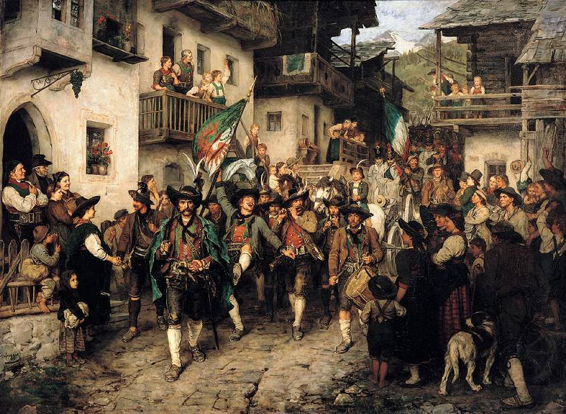 1809年の戦争でチロルの嵐を取り戻す 作： フランツ・デフレガー