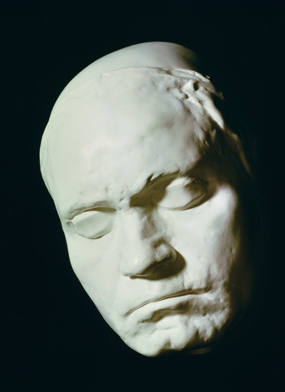 ベートーヴェンの仮面（1770-1827）、1812年の42歳（石膏）の命から撮影 作： フランツ・クライン