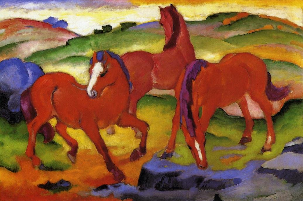 3つの赤い馬 作： フランツ・マーク