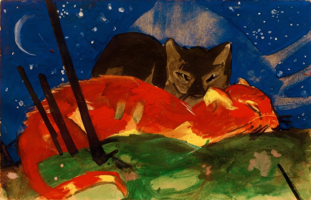 2匹の猫 作： フランツ・マーク