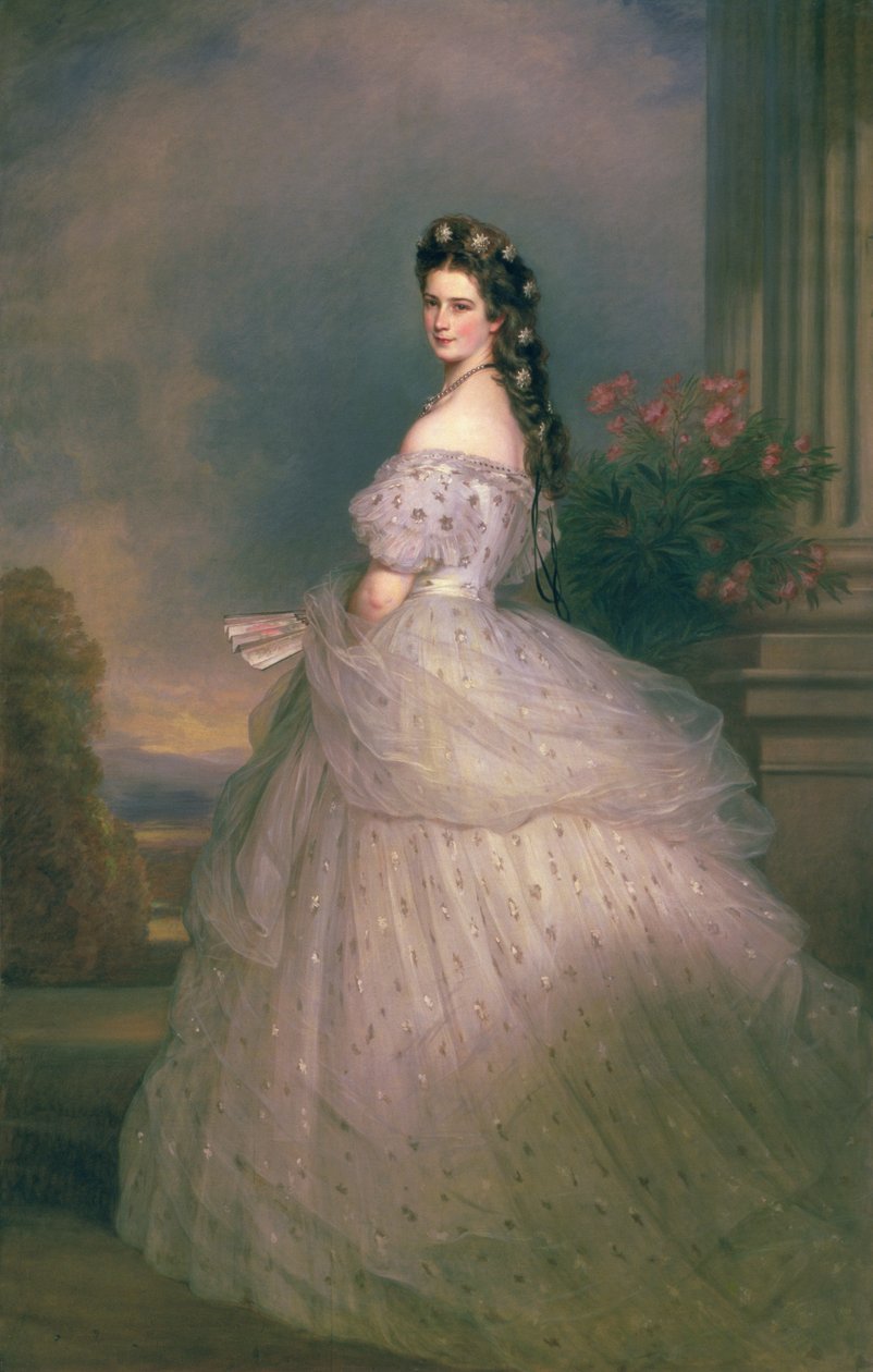 ババリアのエリザベス（1837-98）、オーストリア皇后、オーストリア皇帝フランツジョセフ（1830-1916）の妻 作： フランツ・ザビエル・ウィンターハルター