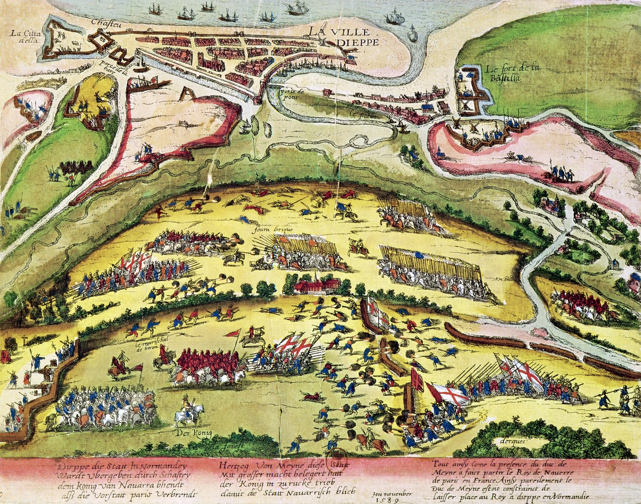 1589、1589-92年のディエップの包囲 作： フランツ・ホーゲンベルク