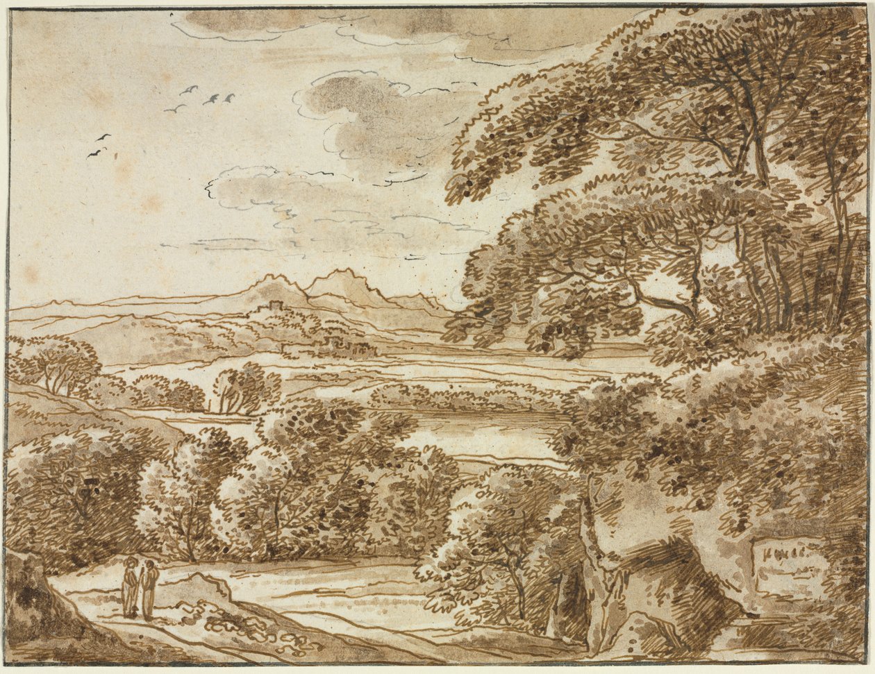 風景、c 1780。 作： フランツ・コベル