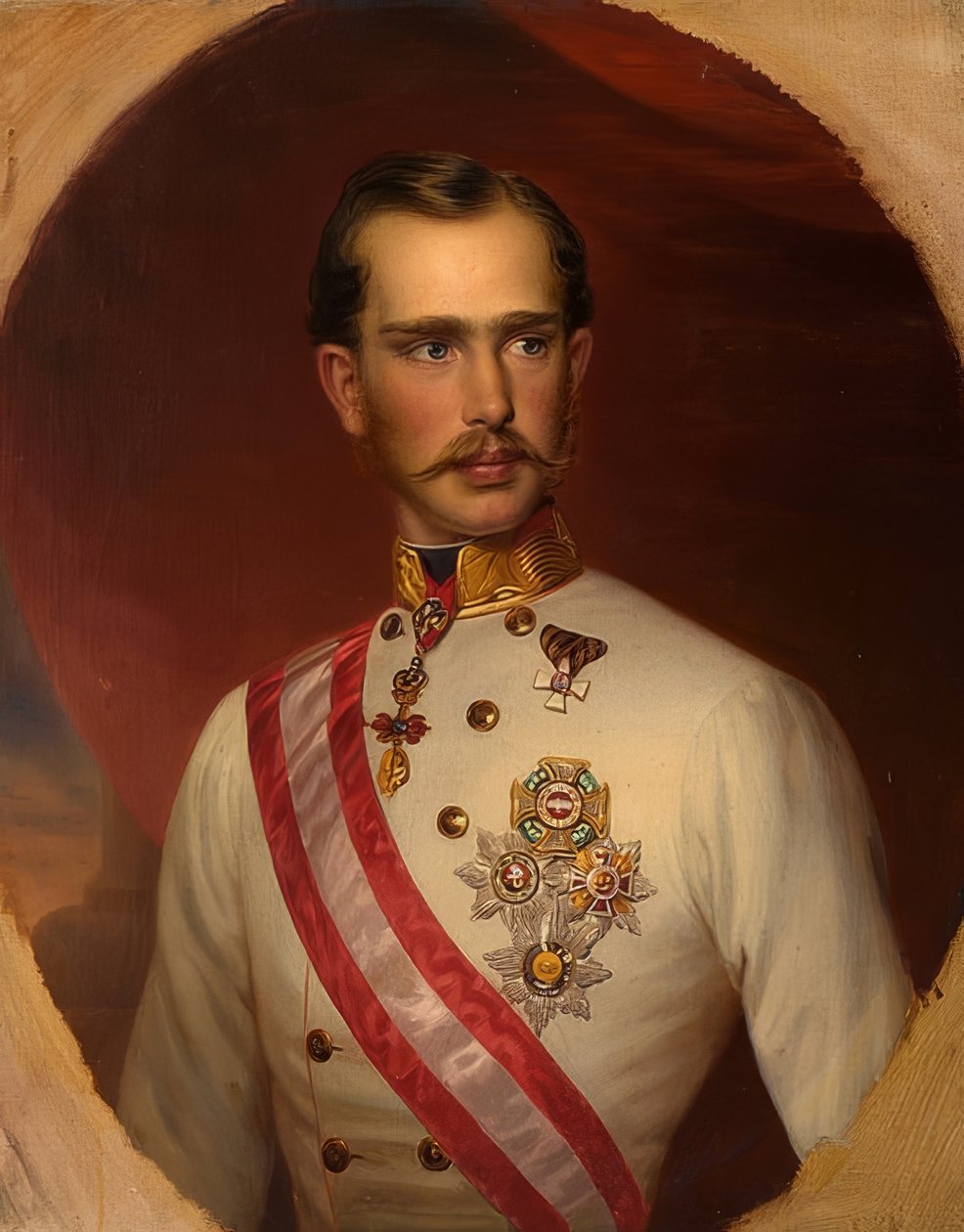 オーストリア皇帝フランツジョセフ1世（1830〜1916年） 作： フランツ・シュロットベルク