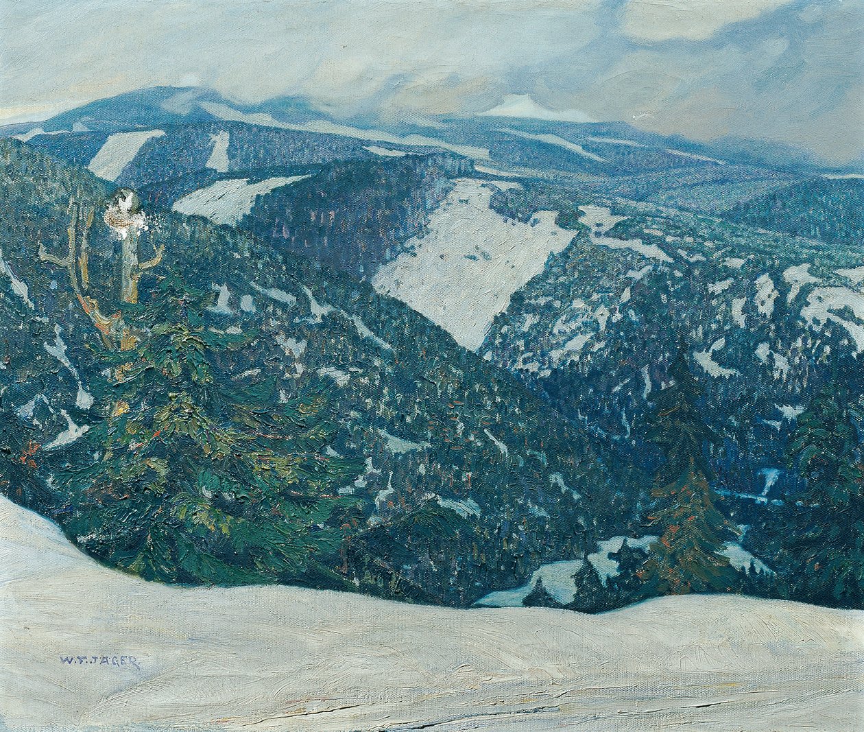 イゼラ山脈の風景 作： フランツウィルヘルムイェーガー