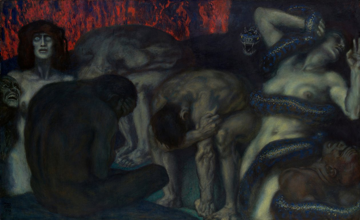 地獄、1908年。 作： フランツ・フォン・スタック