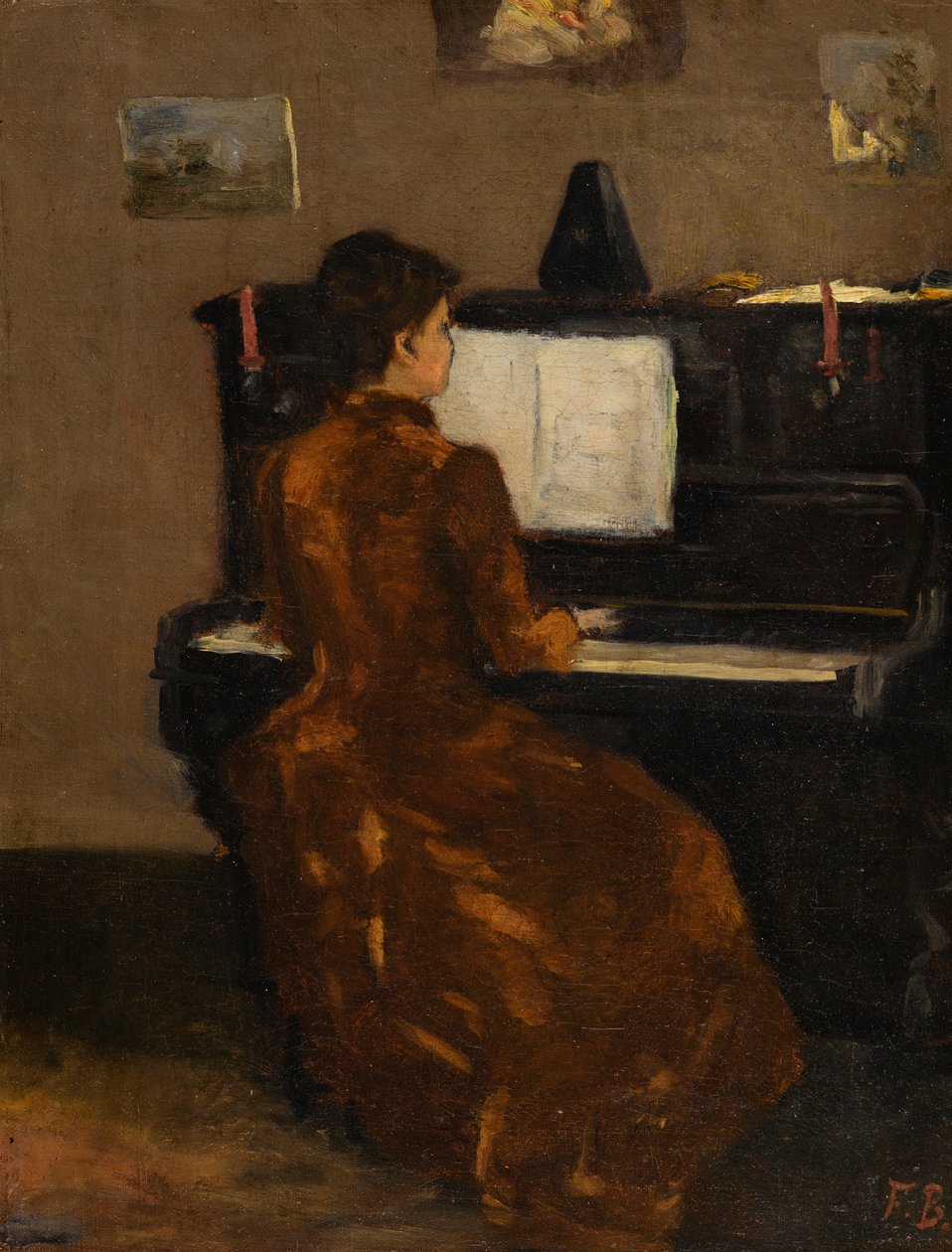 フランス語：Jeune fille au pianö 作： フレデリック・バジール